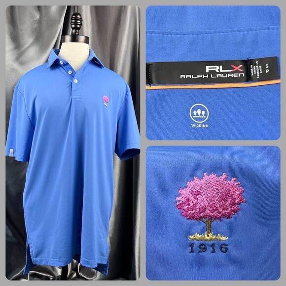 Vintage RLX Ralph Lauren 1916 Cherry Valley Club Golf Polo Women's S/P Blue Logo - Picture 1 of 17